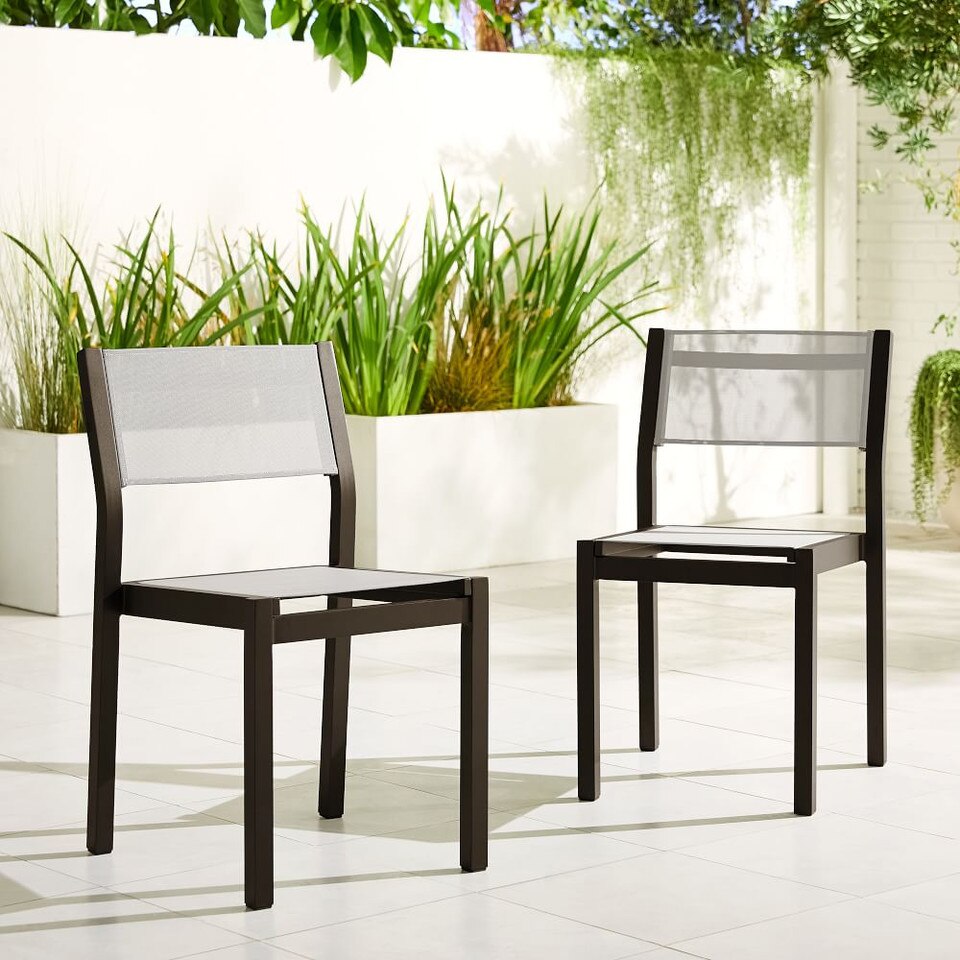 Portside Aluminium Outdoor Textilene Stacking Chair (Set of 2) West Elm Australia
